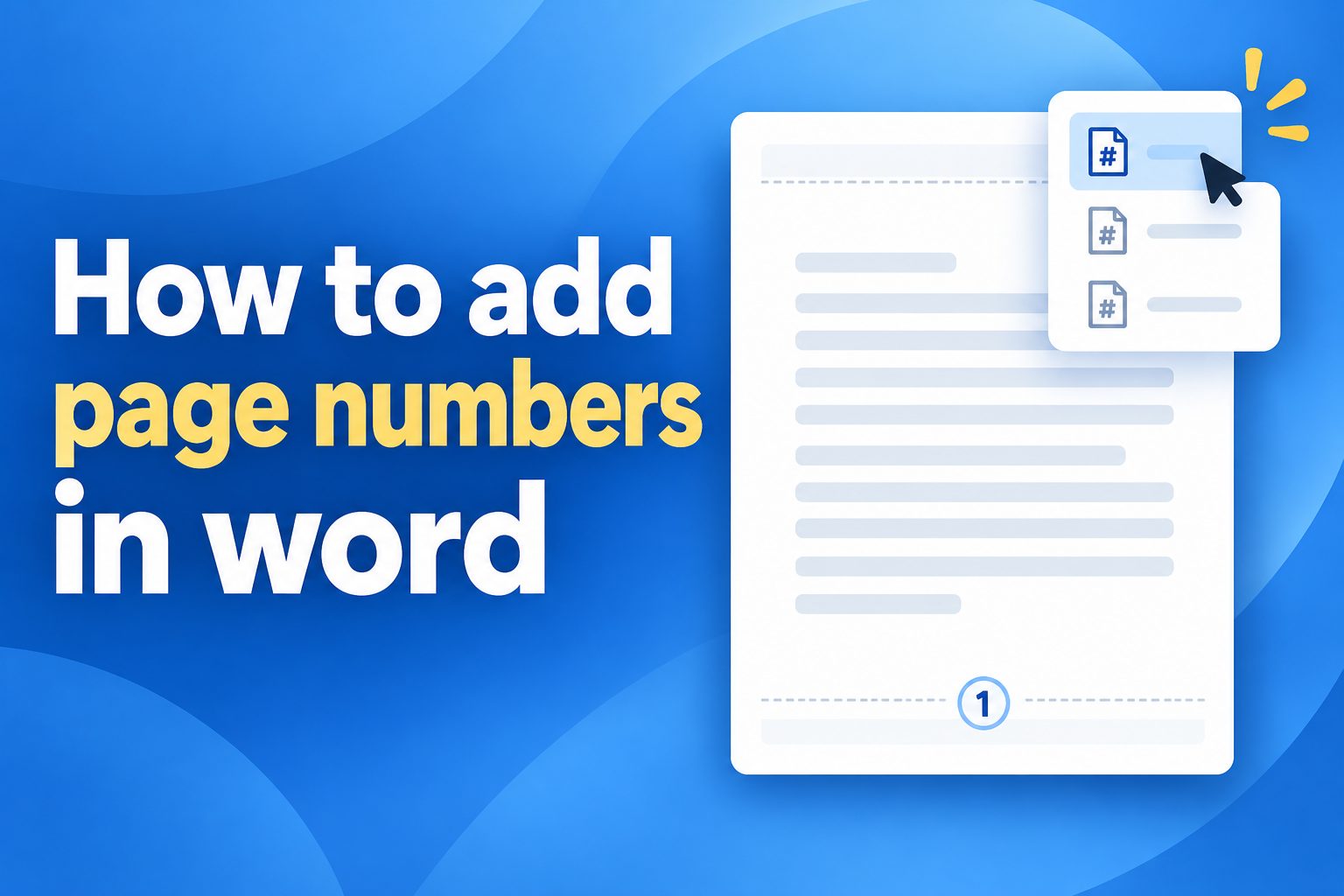 how-to-add-page-numbers-in-word-e2578 Microsoft Word document showing page numbers in the footer.